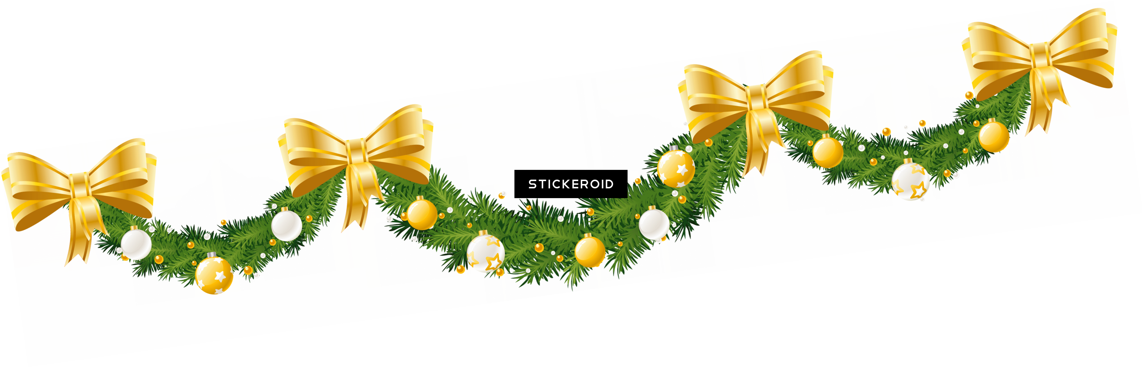 Christmas Wreath - Christmas Decorations (3634x1172), Png Download