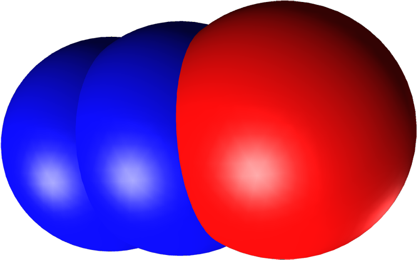 Nitrous Oxide 3d Vdw - Wikimedia Commons (1100x612), Png Download