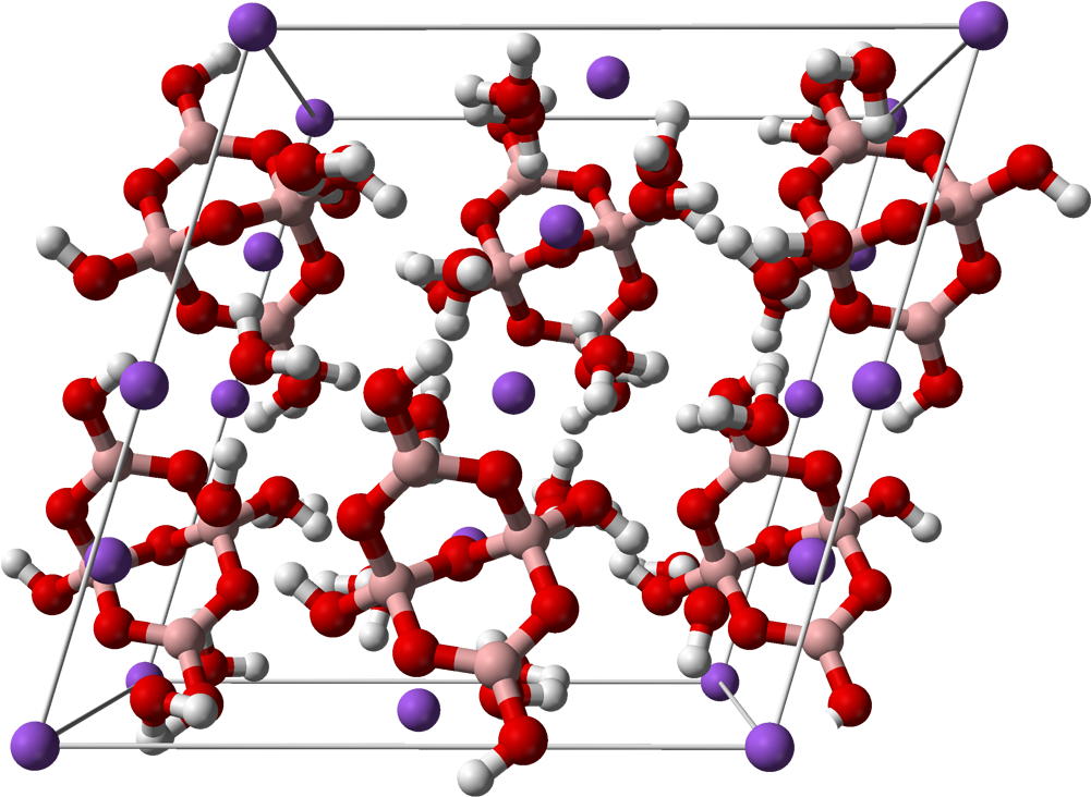 Borax Unit Cell 3d Balls - Borax Crystal Molecule Structure (1100x831), Png Download