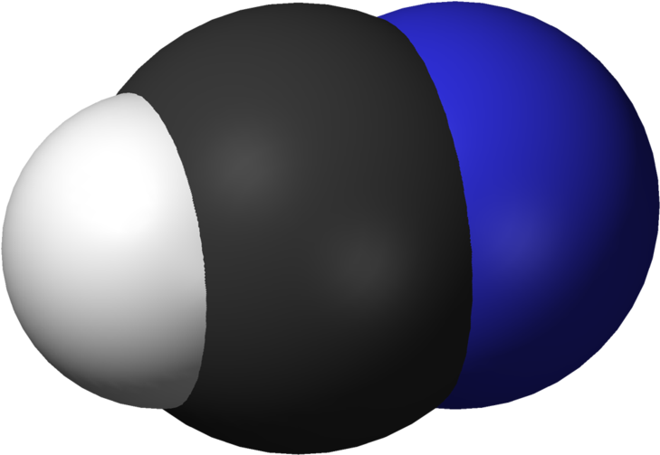 Hydrogen Cyanide 3d Vdw - Hydrogen Cyanide Ac (800x574), Png Download