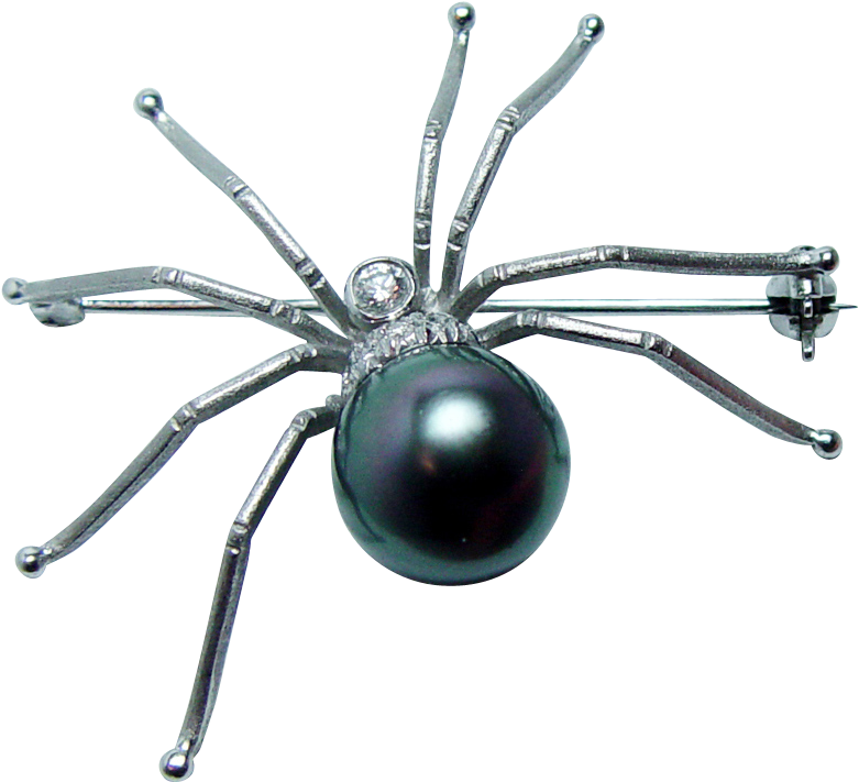 Giant Vintage Diamond Genuine Cultured Tahitian Pearl - Black Widow (780x780), Png Download