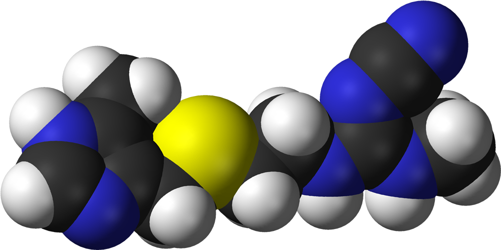 Cimetidine 3d Vdw - Cimetidine (1100x599), Png Download