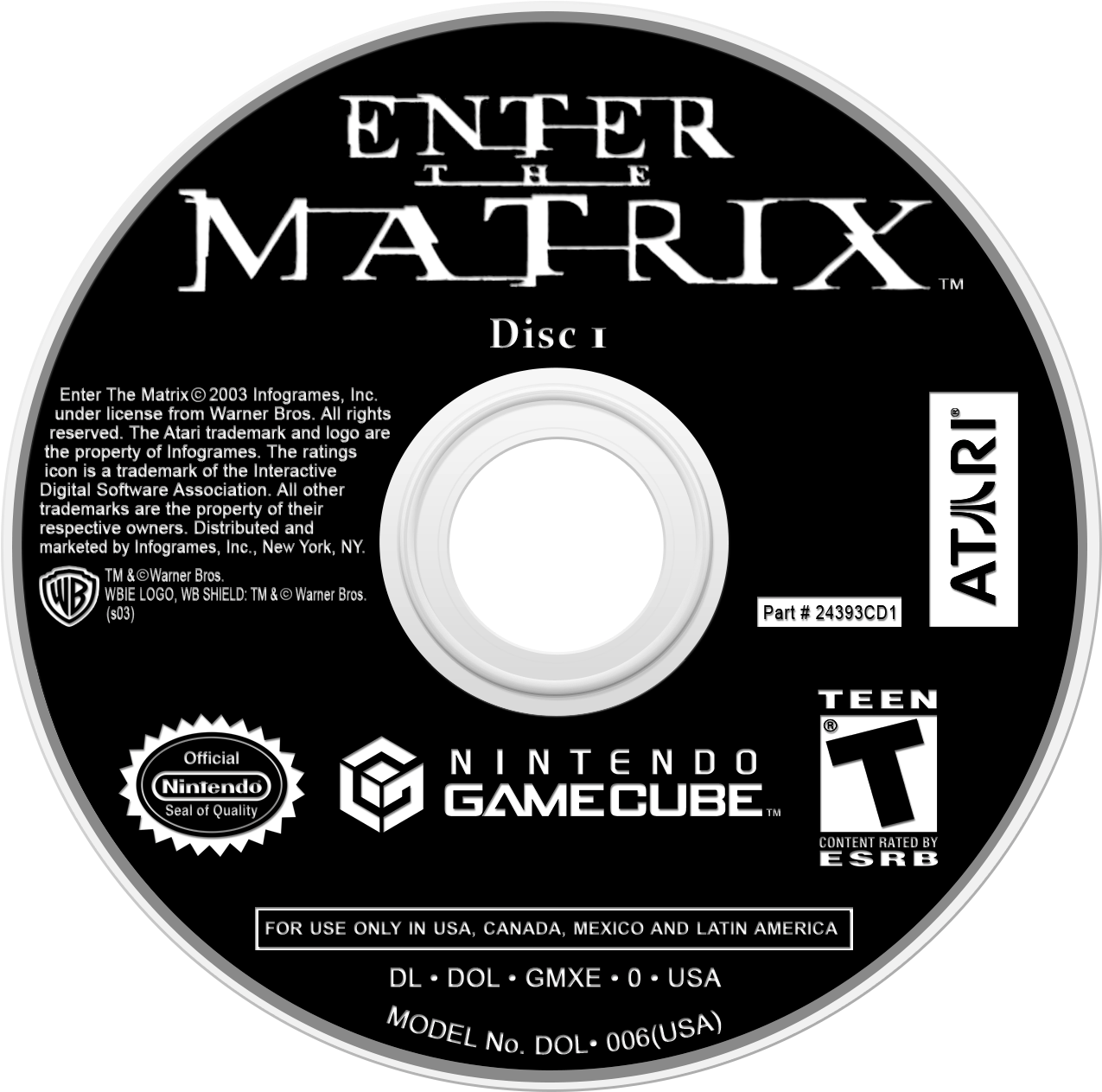 592f6b2365e63 Enterthematrix (disc1) - Teen Titans Gamecube Disc (1280x1280), Png Download