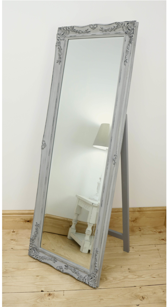 Vintage Grey Shabby Chic Full Length Mirror 60 X 22 (1024x1024), Png Download