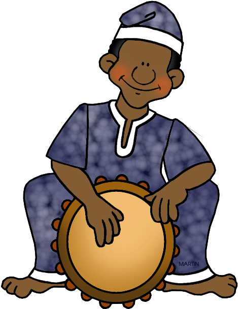 Art Clip By Phillip Martin African Drummer - African Music Clipart (528x648), Png Download
