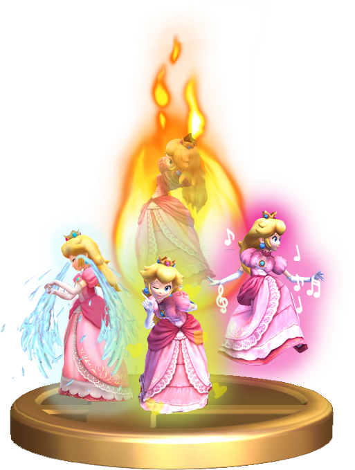 Peach Smash 4 Png Clipart - Super Smash Bros Peach Trophy (513x679), Png Download
