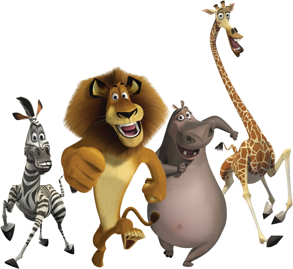 Madagascar And Shrek - Alex Marty Melman And Gloria (1280x1024), Png Download