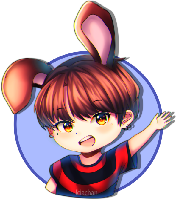 Bts Stickers Png Banner Free Stock - Bts Fanart Chibi Anime (600x665), Png Download
