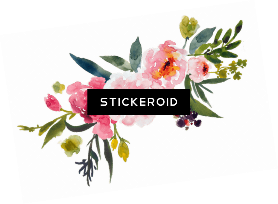 Watercolor Bouquet (973x717), Png Download