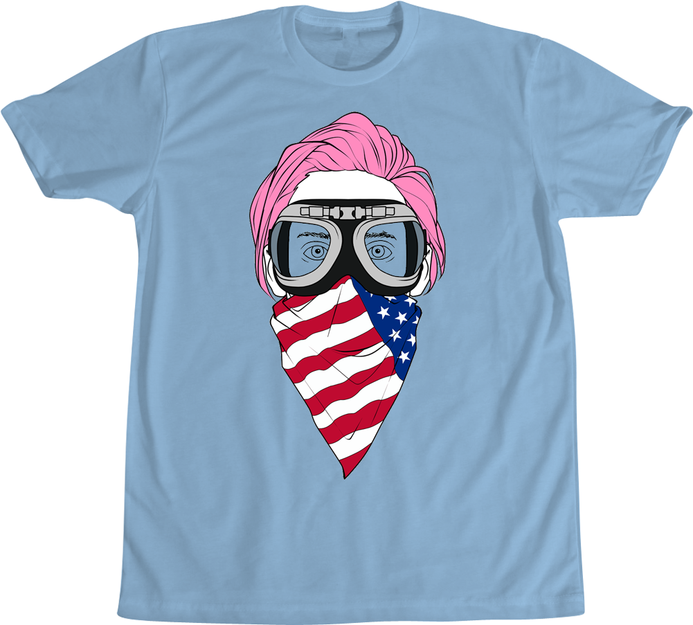 Jared Leto Pink Hair Tee Light Blue - Gas Mask (1000x1000), Png Download