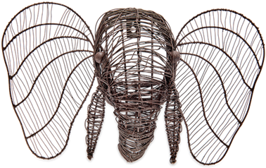 Mini Elephant Head - Nkuku Eko Wire Elephant Head (844x610), Png Download
