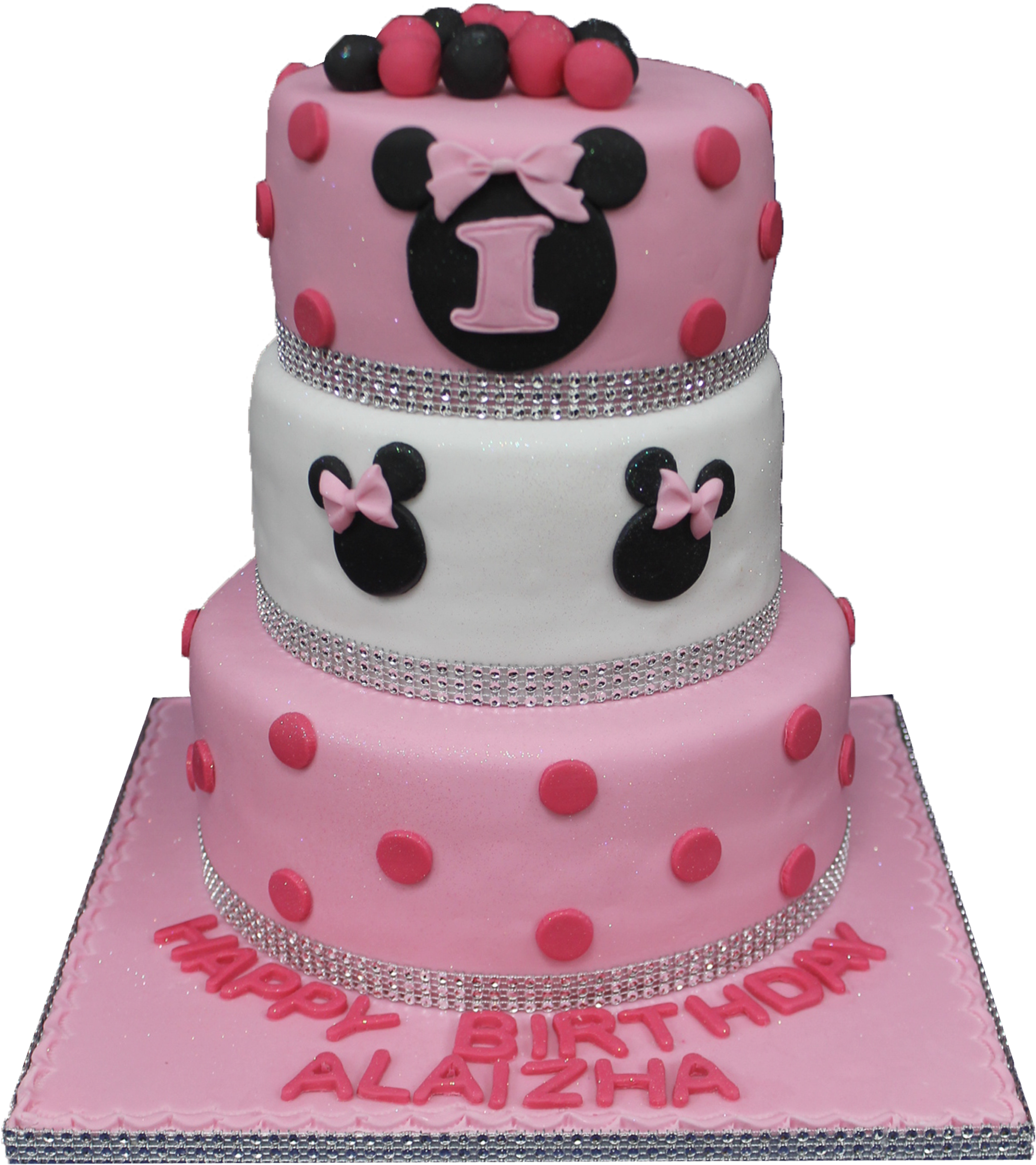 Minnie Mouse 3 Tier B181 - Birthday Cake (3508x2480), Png Download