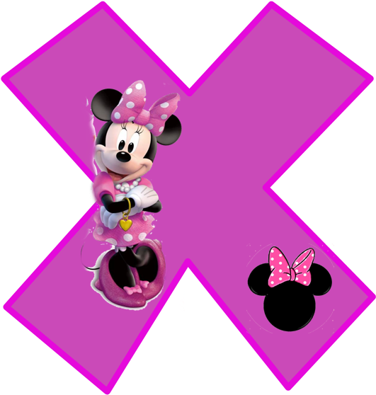 Minnie Free Alphabet In Purple - Minnie Mouse Alphabet Letters (608x606), Png Download