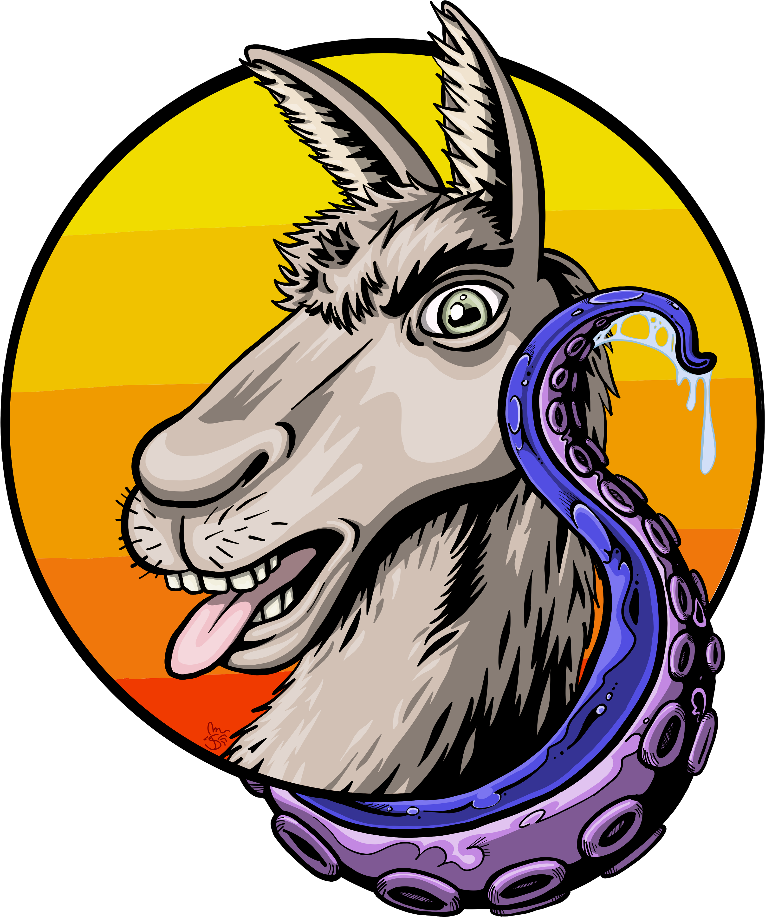 Llama Tentacle - Illustration (3840x3840), Png Download