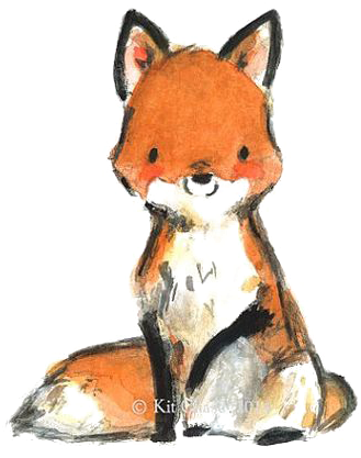 Cute Fox Vector - Kit Chase Woodland Friends (564x705), Png Download