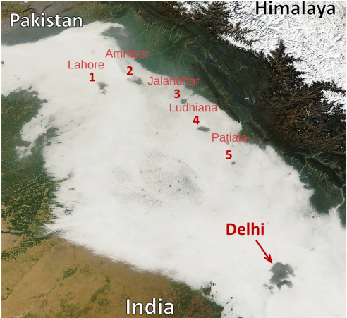 Satellite Imagery Of Fog Holes Over India And Pakistan - Christmas Tree (800x450), Png Download