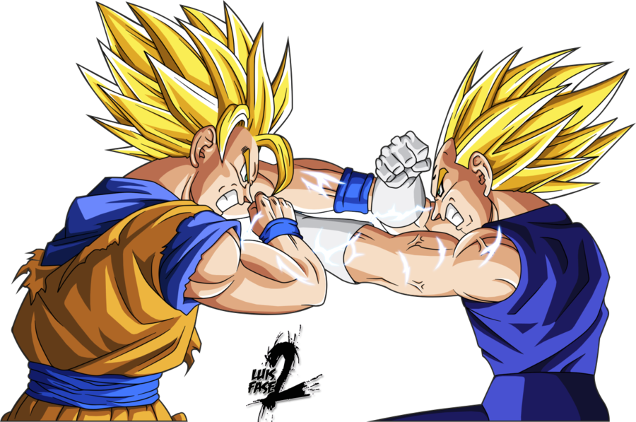 Goku Vs Vegeta Png - Goku Y Vegeta Ssj2 (900x597), Png Download