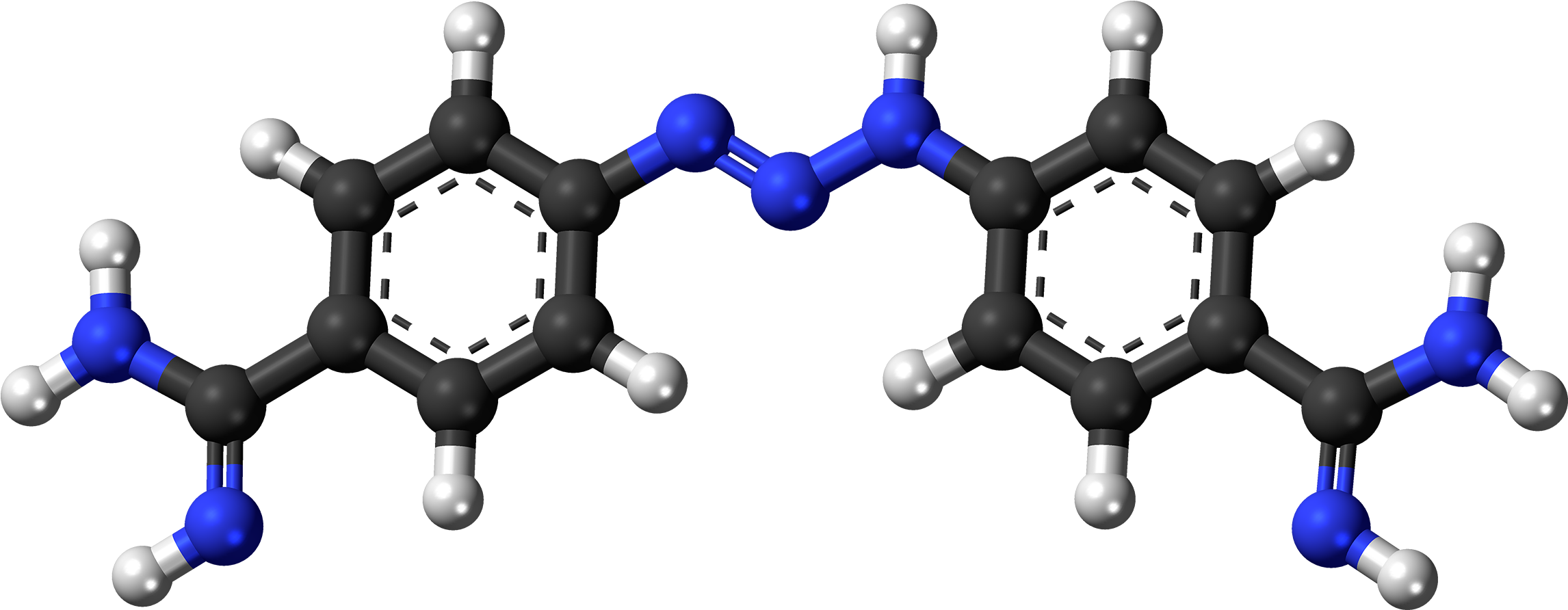 Diminazen 3d Ball - Amine Compounds (chemical Compounds) (2400x1000), Png Download