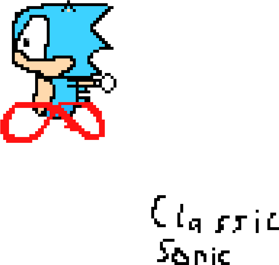 Classic Sonic Made By (1420x1010), Png Download