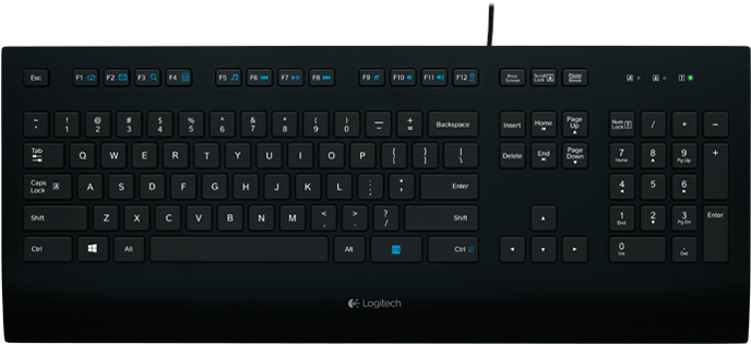 Clavier Logitech Filaire (687x600), Png Download