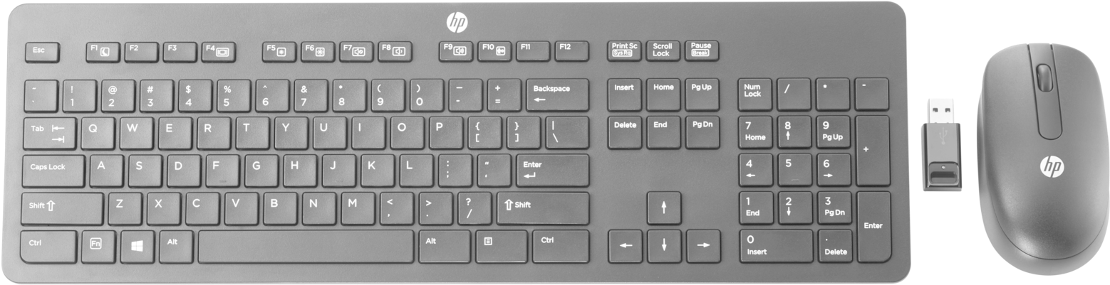 Hp Slim Wireless Keyboard And Mouse (1659x1246), Png Download