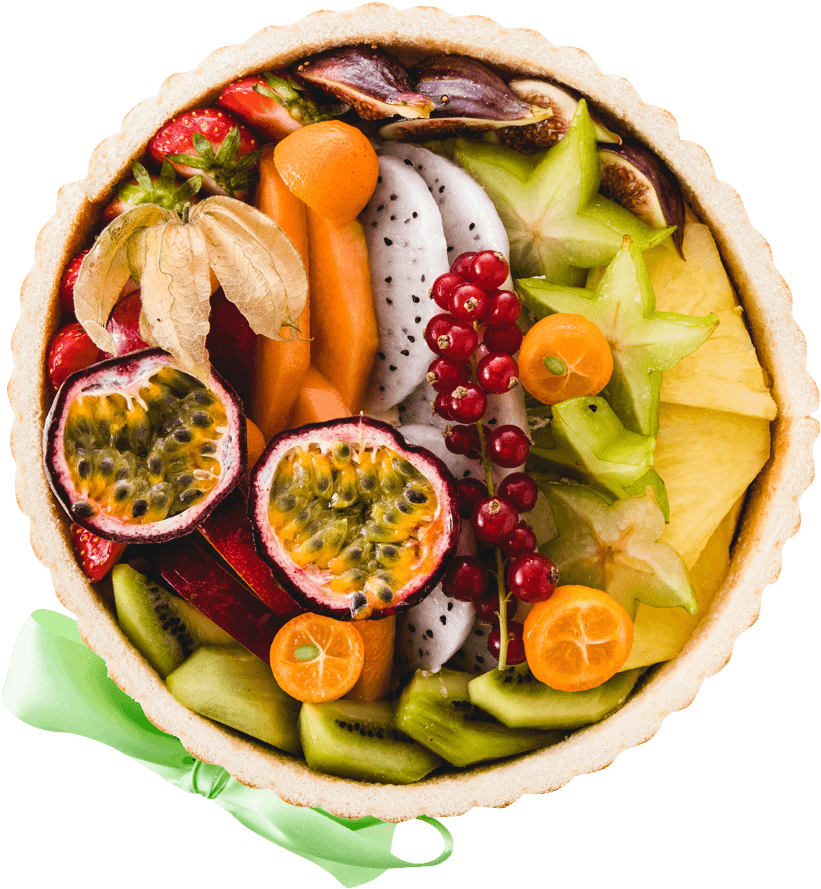 Fresh Handmade 6" Exotic Fruit Gateau Finished With - Fruit Salad (900x900), Png Download