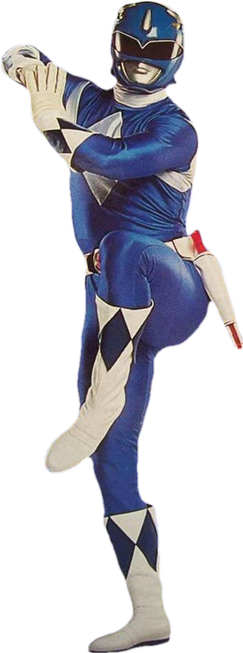 Mmpr 1994 Blue Ranger Full Render - Billy Cranston (448x1035), Png Download