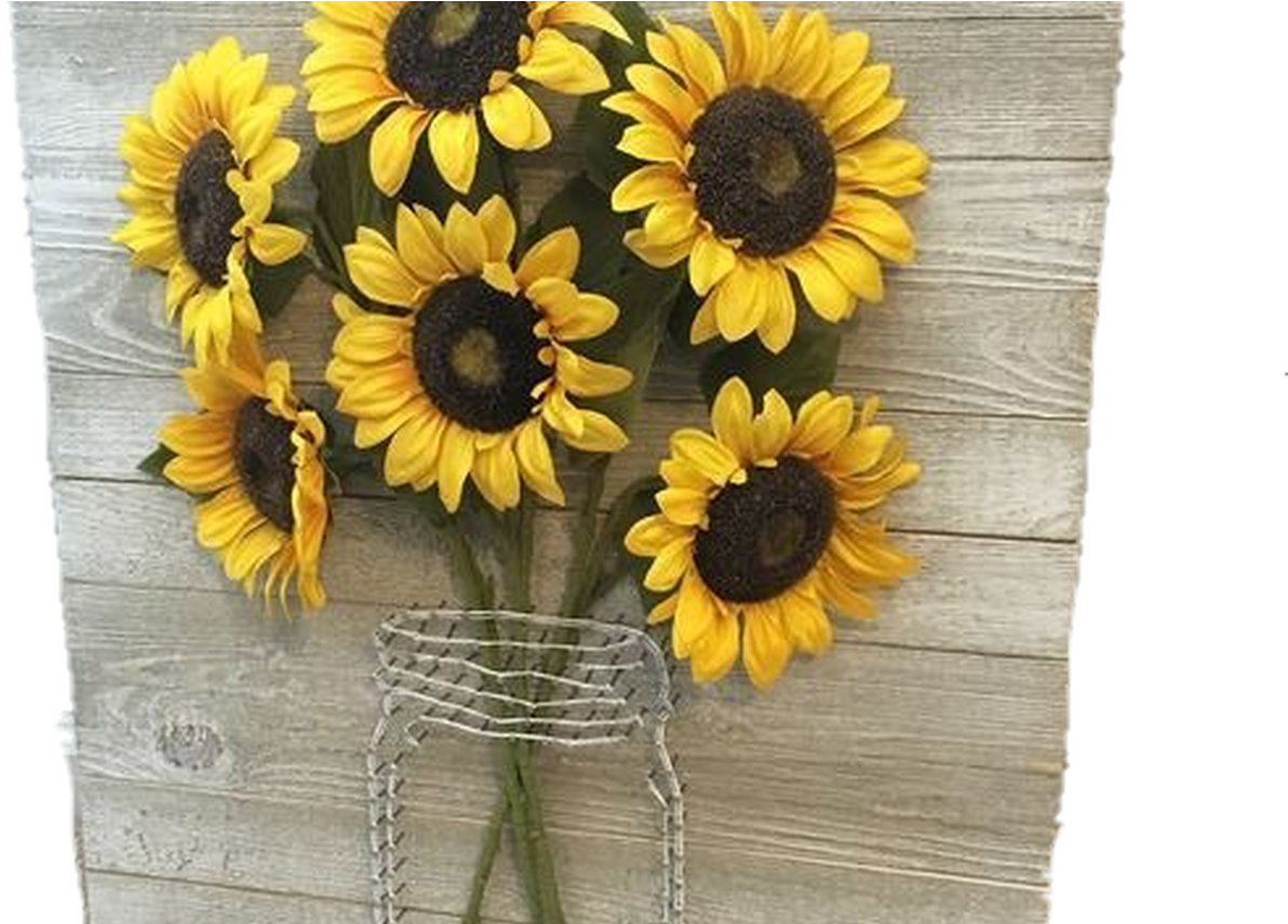 Cuadro Tumblr Random Aesthetic Girasoles - Diy Sunflower Wall Decor (1368x855), Png Download