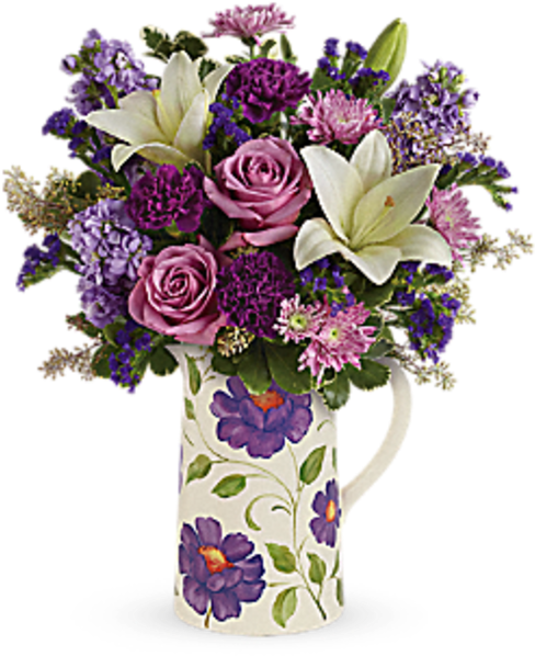 Garden Pitcher Tf - Garden Pitcher Bouquet - Standard - Roses (600x673), Png Download