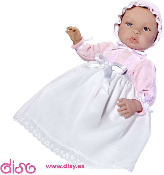 Muñecas Bebé Reales - Muñeca Así 46 Cm - Leo Con Faldón Piqué Blanco Punto (600x600), Png Download