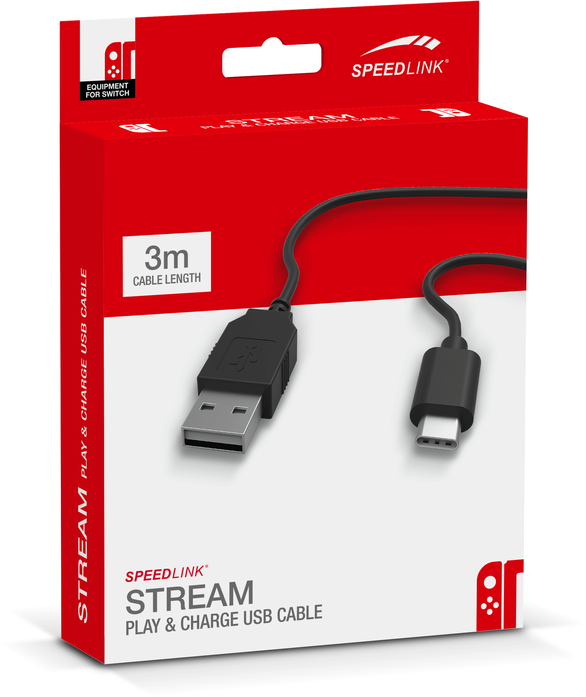 Stream - Speedlink Cable Stream Play & Charge Cable Switch (2244x2598), Png Download