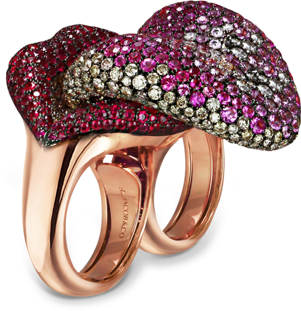 Two Finger Tongue Ring - Jacob & Co Tongue Ring (700x700), Png Download