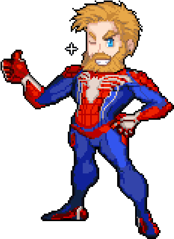 Getting Ready To Play The New Spider-man Game Made - Cartoon (900x600), Png Download