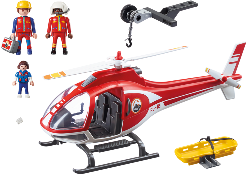 Rescue Helicopter Png - Playmobil 9127 Mountain Rescue Helicopter (940x658), Png Download