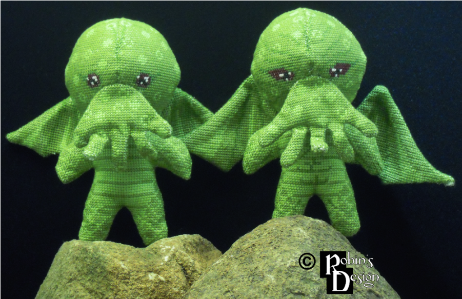 Cute Cthulhu Doll 3d Cross Stitch Sewing Pattern Pdf - Cross-stitch (900x900), Png Download