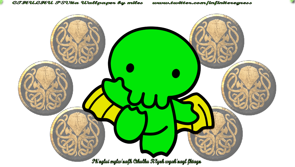 Download Cthulhu 'dynamic' Wallpaper Ps Vita Wallpaper - Cthulhu Symbol Pendant Necklace (960x544), Png Download