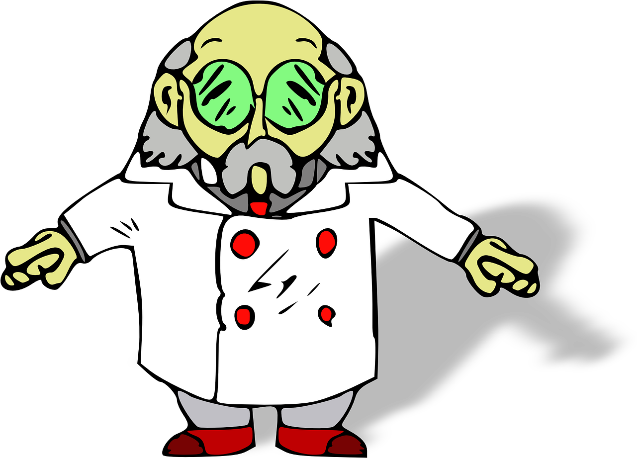 Academics - Funny Mad Scientist Cartoon (1280x934), Png Download