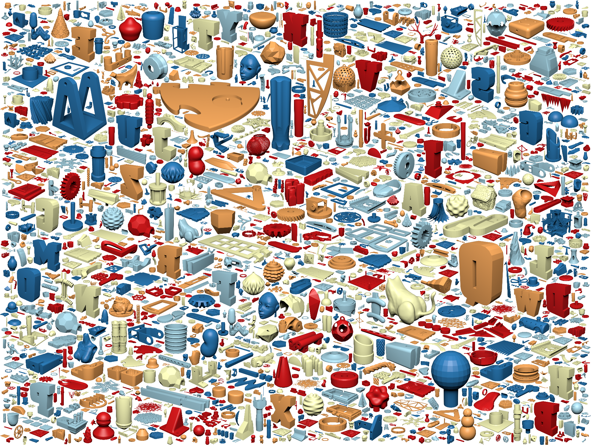 A Dataset Of 10,000 3d-printing Models Qingnan Zhou, - Creative Arts (2000x1500), Png Download