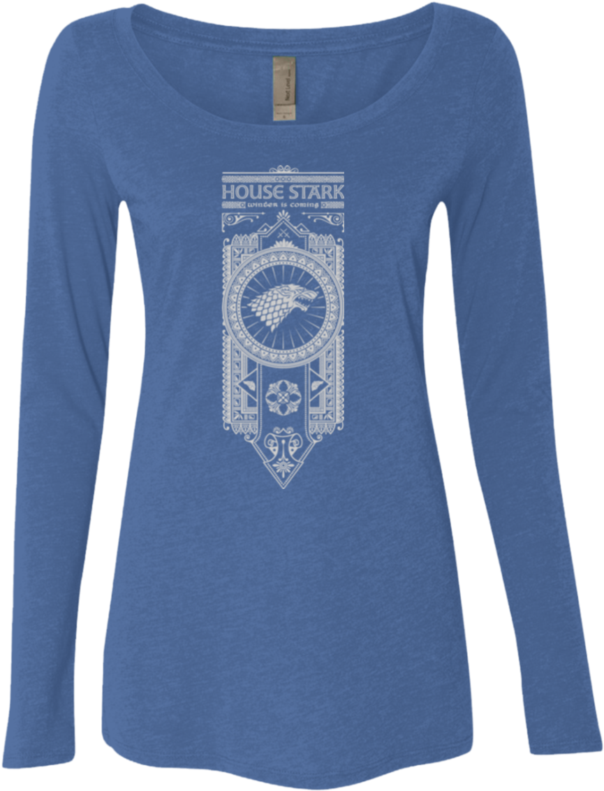 House Stark White Women's Triblend Long Sleeve Shirt - Game Of Thrones G5v138 Mouse Pad (1155x1155), Png Download