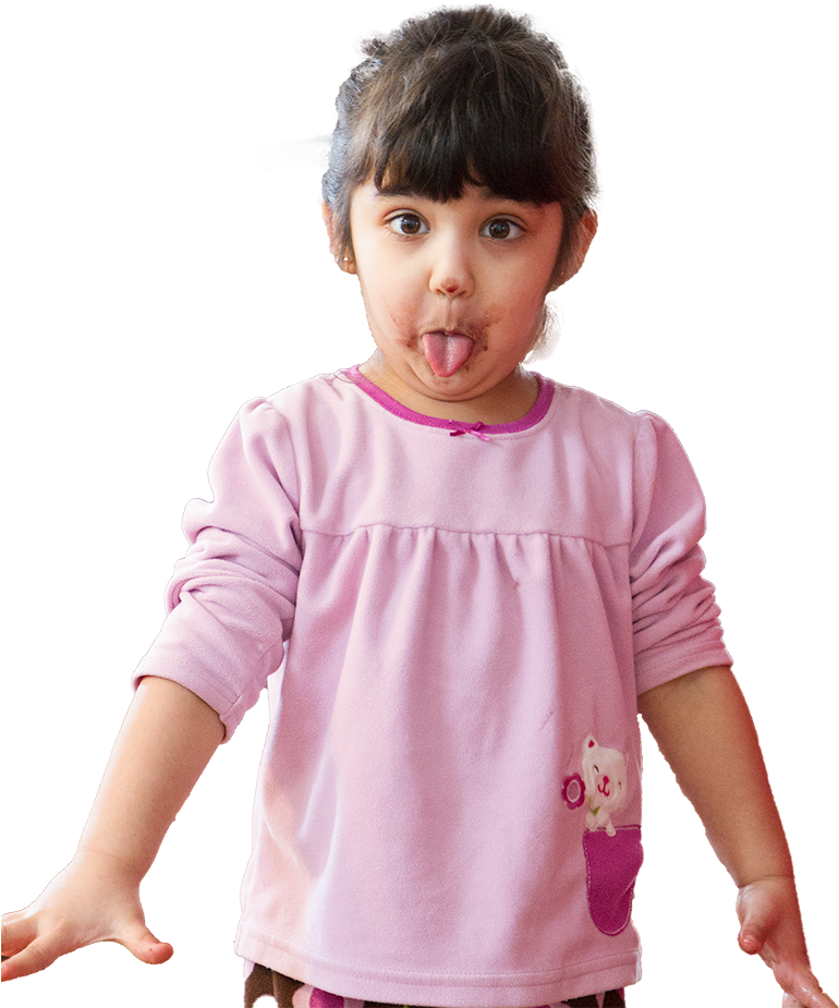 Shocked Girl Covered In Pudding - Toddler (863x1296), Png Download