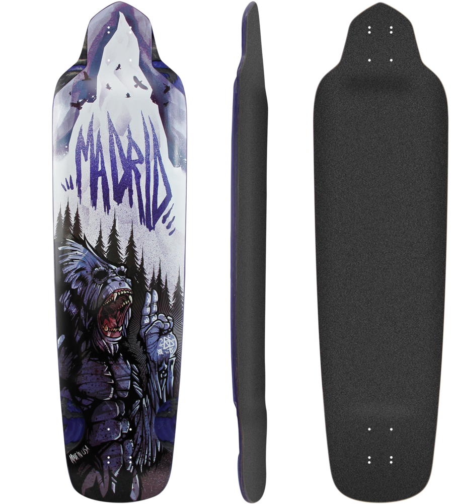 Madrid Bigfoot Longboard Skateboard Deck W/ Grip - Madrid Bigfoot Longboard Deck (1000x1000), Png Download