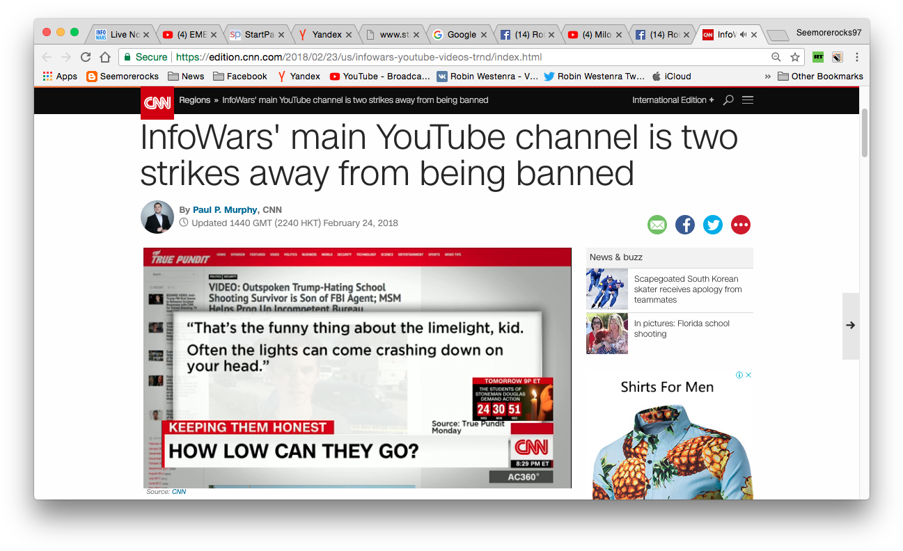 Infowars, A Far-right Media Organization Run By Alex - Strand Wind Ananas Druck Männer Kleine Frische Lässige (1312x803), Png Download