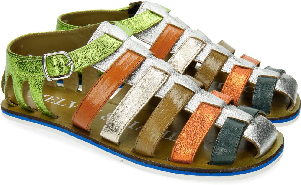 Sandals Sam 3 White Silver Tangerine Greenery Bisque - Melvin Hamilton Sam 3 (1024x1024), Png Download