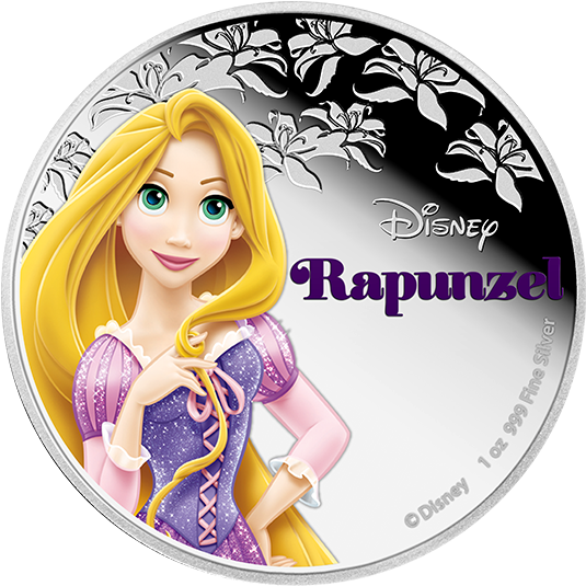 Pure Silver Coin Disney Princess Rapunzel - Disney Princess Silver Coins (570x570), Png Download