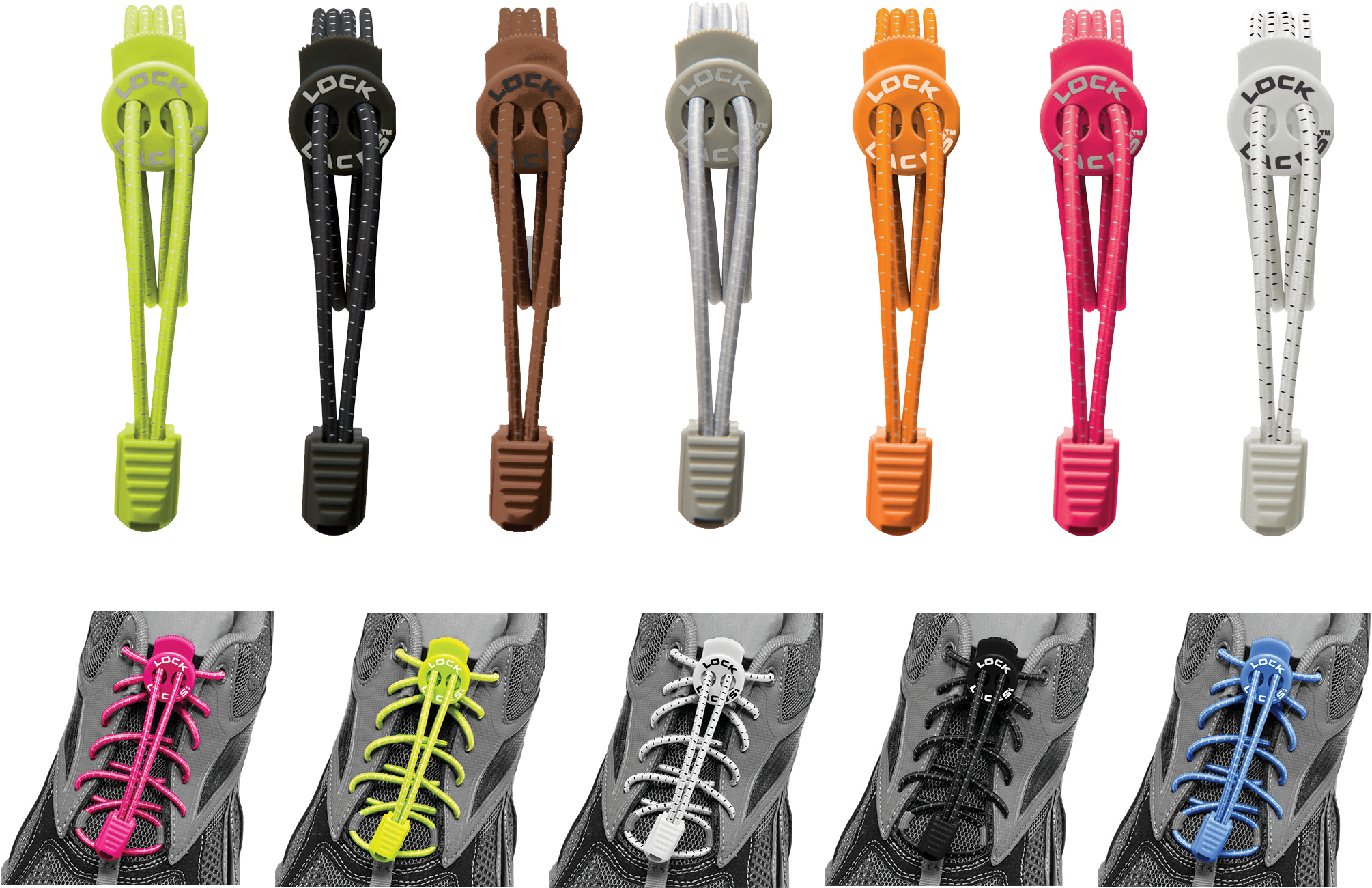 Shoe Laces Tied Png Clip Art Free - Lock Laces Elastic No-tie Shoelaces By Advocate, Black (2400x2400), Png Download