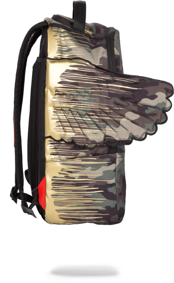 Sprayground Gold Camo Drip Wings Backpack Sprayground Camo Drip