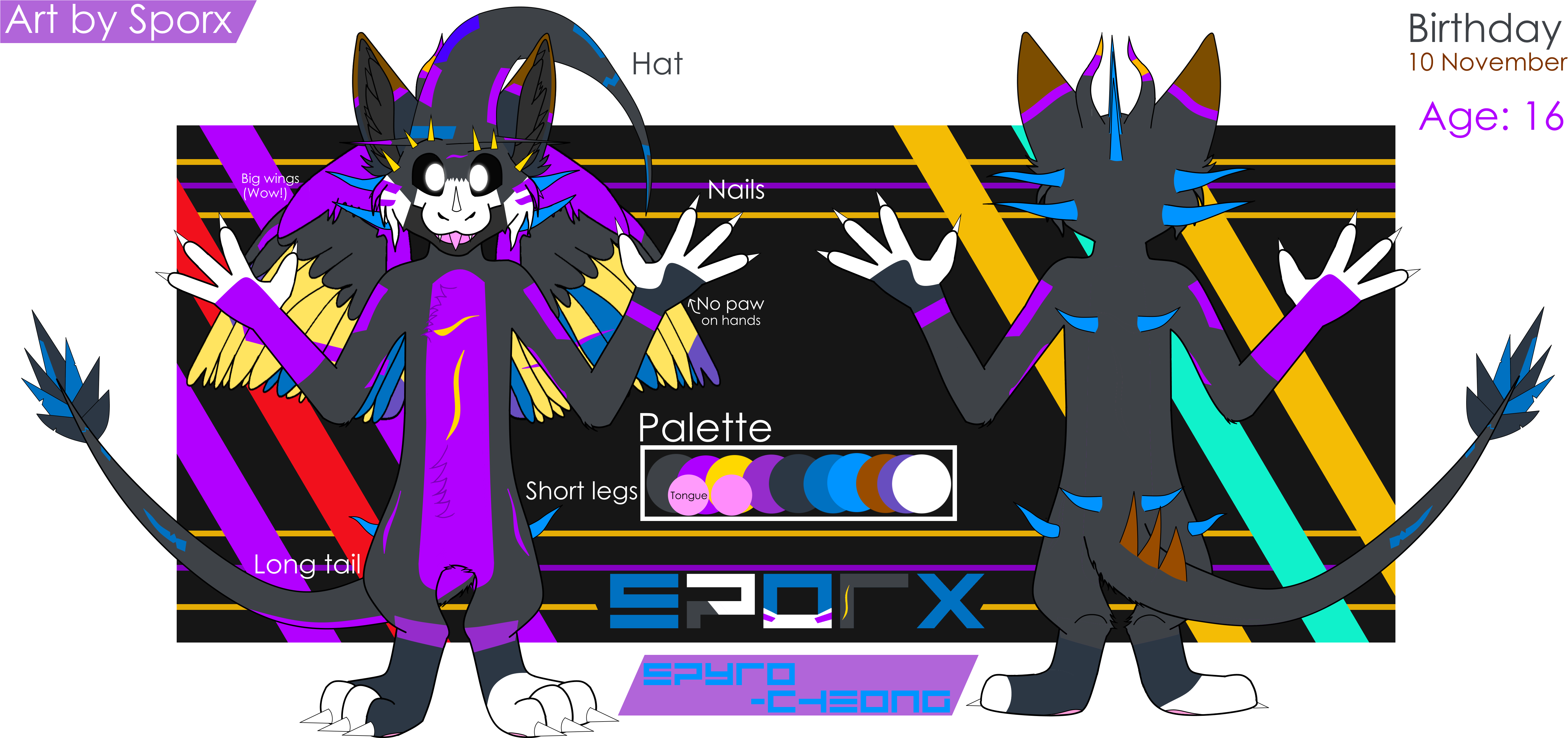 Sporx The Angel Dragon - Cartoon (5740x2737), Png Download