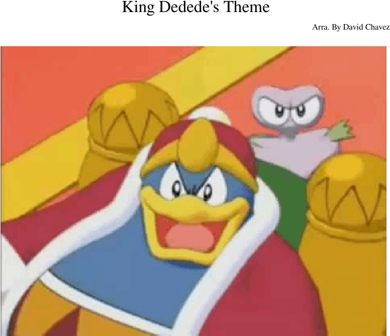 King Dedede's Theme Sheet Music For Piano, Alto Saxophone, - Kirby: Right Back At Ya! (850x1100), Png Download
