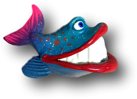 Sherri Mouth Attitude Blue Red - Bluefish (632x633), Png Download