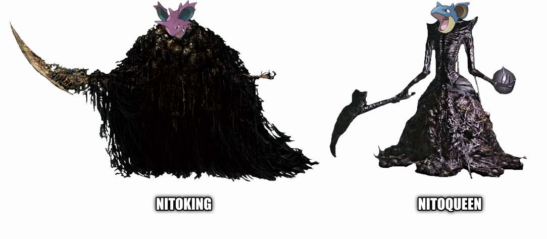 Nitoking Nitoqueen Dark Souls Dark Souls Ii Dark Souls - Dark Souls Nashandra And Nito (1083x473), Png Download